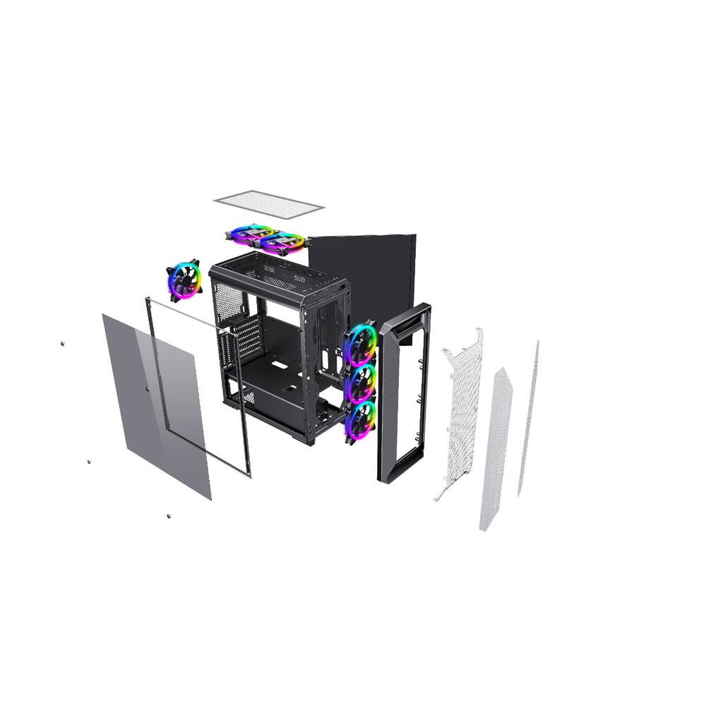 CASE INFINITY SPARTAN E-ATX | 3 FAN RGB | Mesh Alloy Tempered