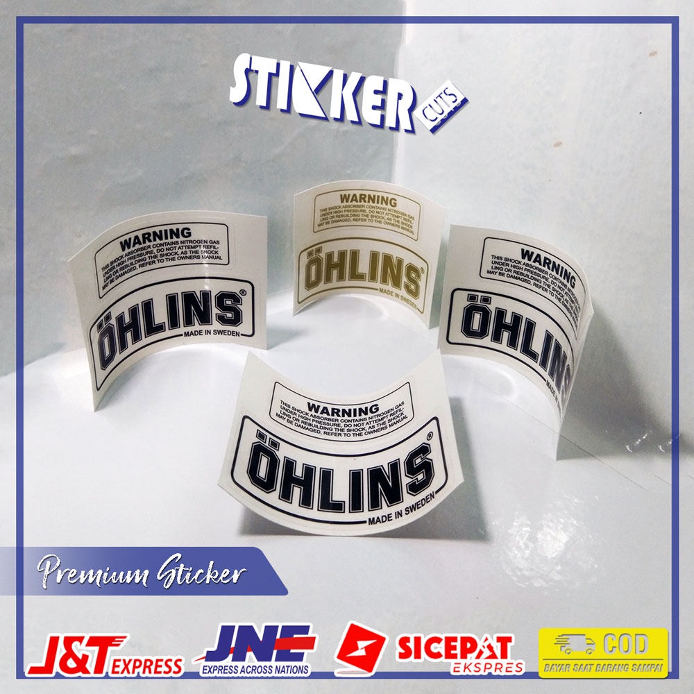 STICKER SHOCK OHLINS PANDUAN TRANSPARAN STIKER MOTOR VESPA SCOOPY