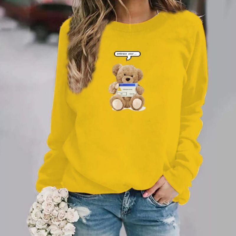 baju lengan panjang TEDDY BEAR wanita kaos Distro keren dan Trendy kekinian / kaos terlaris