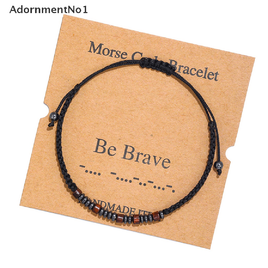 (AdornmentNo1) Gelang Tangan Adjustable Motif Kode Morse Untuk Perhiasan Wanita