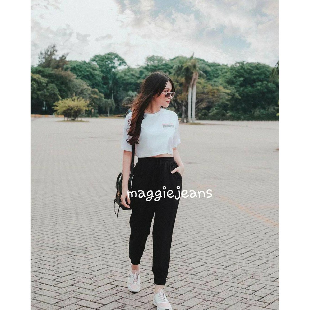 (4 warna) celana joger hitam wanita JSK 8210 allsize cewek murah aladin