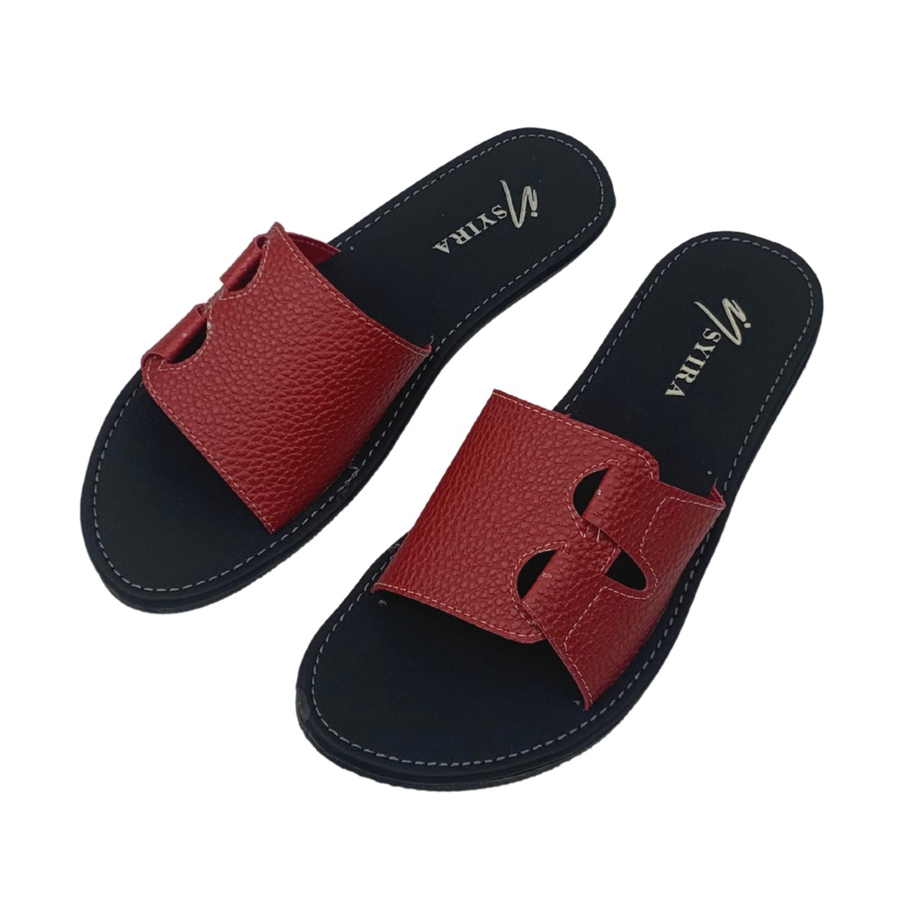 Insyira - Sandal Wanita Lenora / Sandal Papirut Wanita Non Slip Alas Hitam / Sandal Wanita Slop Sambung