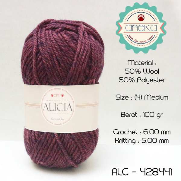 Benang Rajut Wool Alicia Yarn - 428441