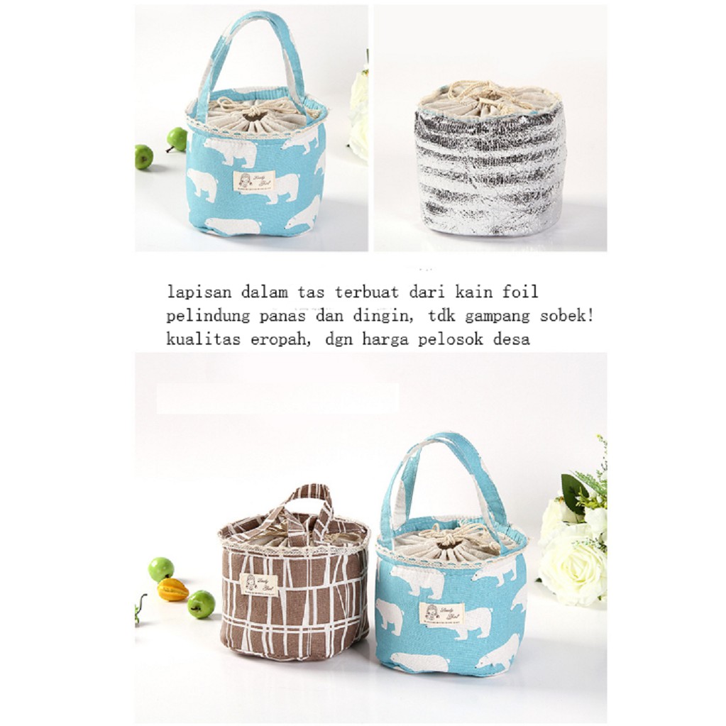 Travelmate Tas Bekal Lunch Bag Rantang Kotak Makan Cooler Bag Klasik  6 MOTIF penahan panas/dingin