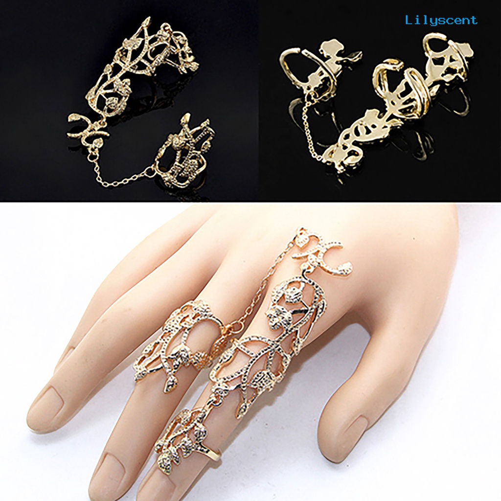 Ls Cincin Rantai Adjustable Motif Bunga Untuk Wanita