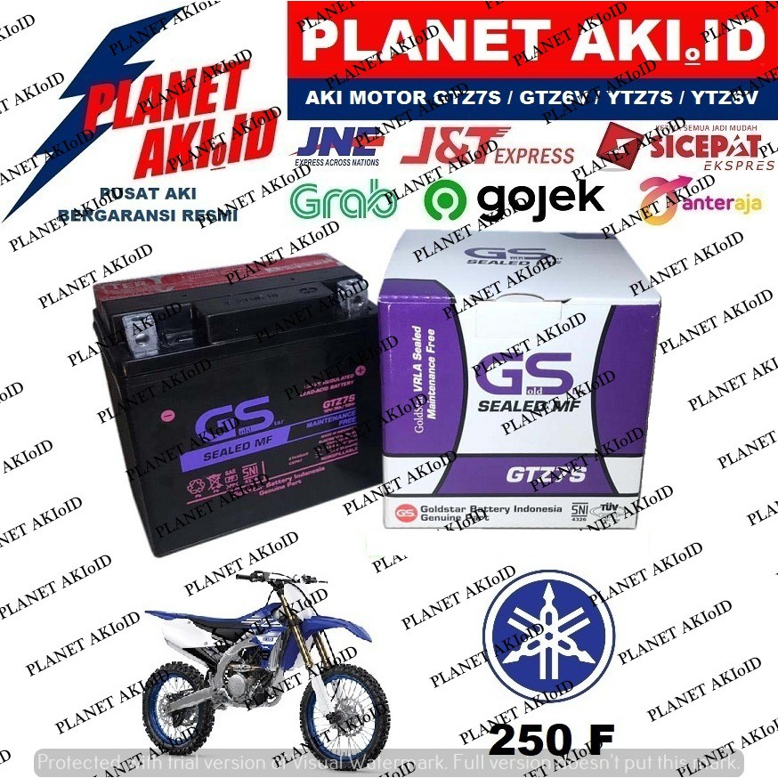 Aki Motor Yamaha 250 F GTZ7S Accu Kering MF