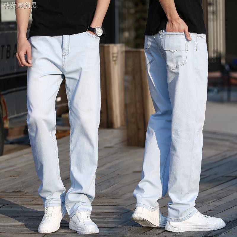  Celana  Jeans Panjang  Model Straight Tube Lebar Warna  Putih  