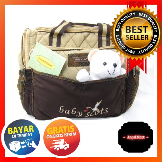 (Large) Tas Bayi Baby Scots / Tas Baby Scots Besar / Tas Baby Scots Large Embroidery / Tas Baby Scot