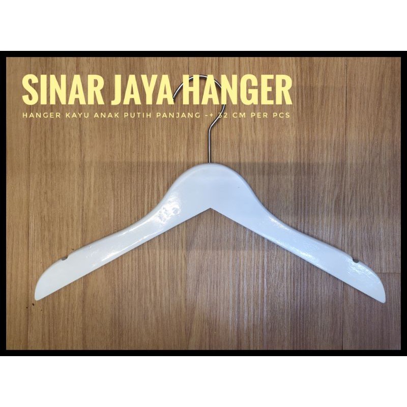 hanger kayu anak warna  putih perpcs