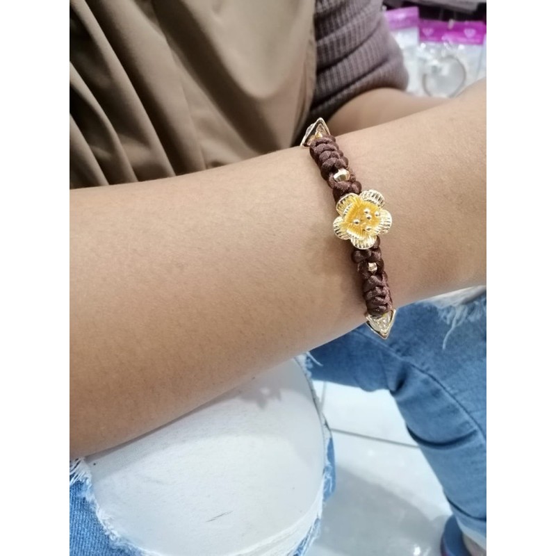 gelang tangan wanita //gelang permata //gelang rajut //perhiasan lapis emas emas