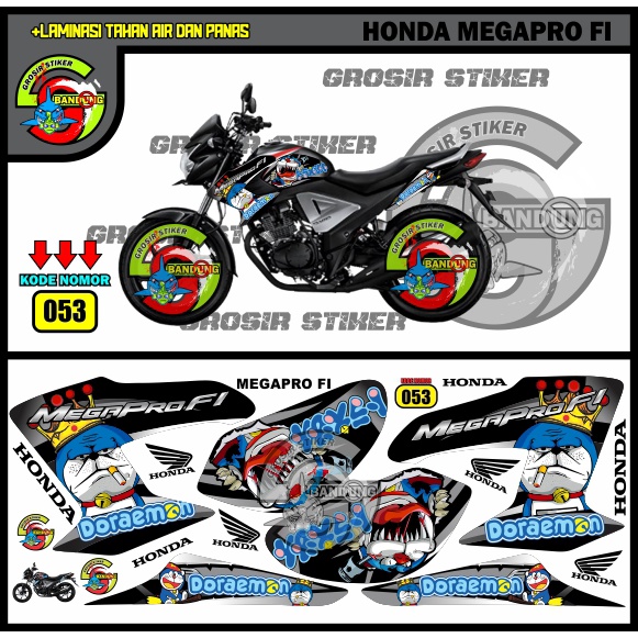 STRIPING MOTOR STIKER VARIASI HONDA MEGAPRO FI DORAEMON