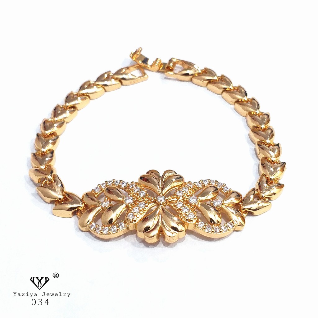 

Gelang Rantai Emas Wanita Perhiasan Lapis Emas 18K Yaxiya Jewelry 034