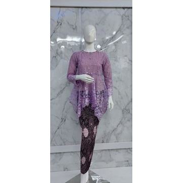Kebaya Brokat Mutiara Payet / Stelan Kebaya Brokat Payet / Kebaya Brokat Viral Set Rok Plisket / Ste