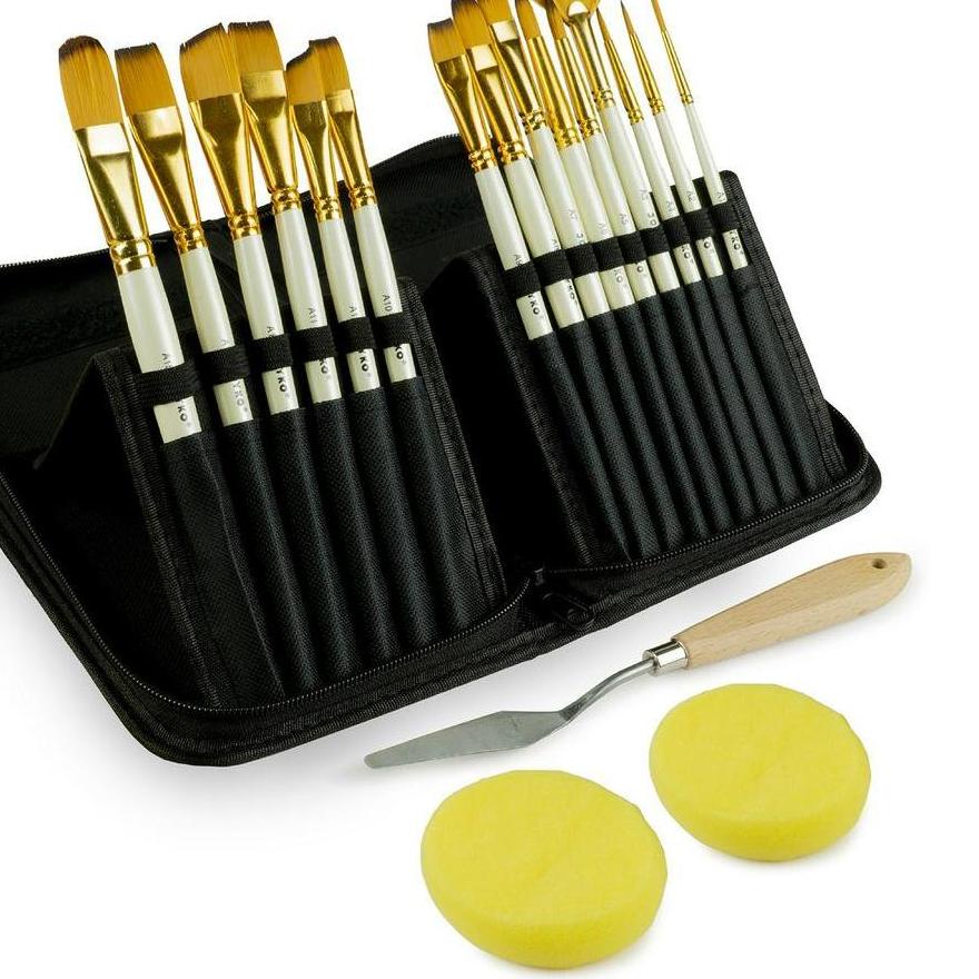 

Star Seller,!Art Brush Set Alat Lukis Kuas Cat Air Minyak Acrylic Joyko BRS-12
