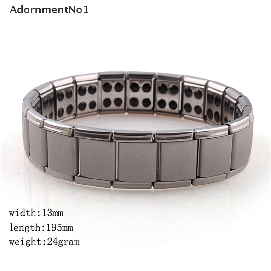 (AdornmentNo1) Gelang Tangan Elastis Bahan Titanium Steel Untuk Kesehatan Pria / Wanita