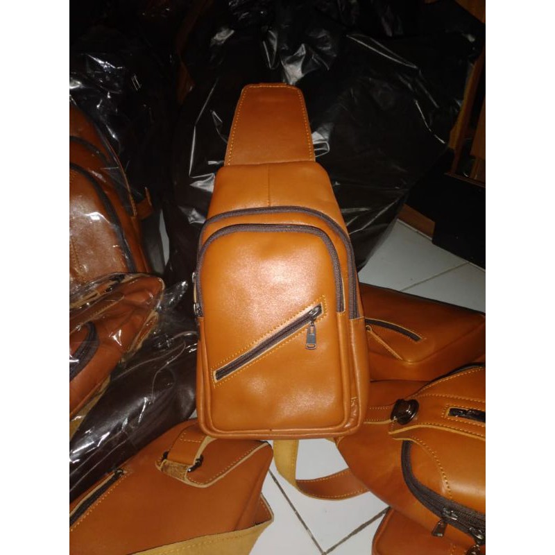 Tas Kulit Asli Waistbag Pria Mill Natural (  Full Kulit Sapi Asli )