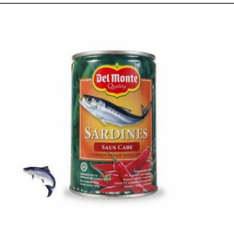 

delmonte sardine chilli makanan kaleng 425gr