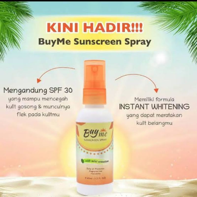 PAKET PEMUTIH BADAN BUYME - BUY ME SUNCREEN SPRAY + BODY WASH MEMUTIHKAN KULIT SELURUH TUBUH