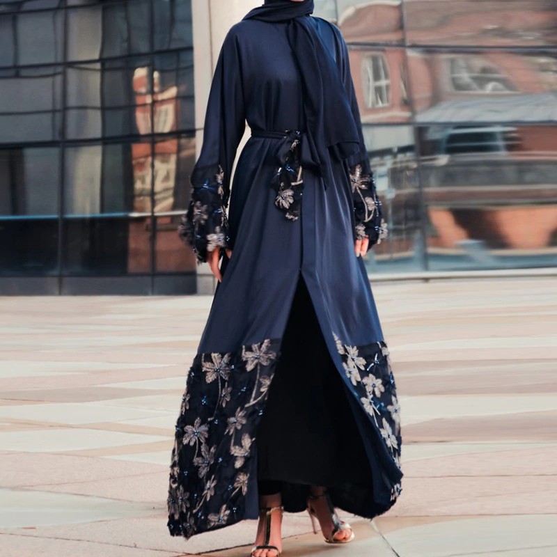 BARANGTERBARU Bunga Kaftan Abaya Dubai Turki Pakaian Hijab Baju Muslim Gamis Wanita Kaftan Jilbab