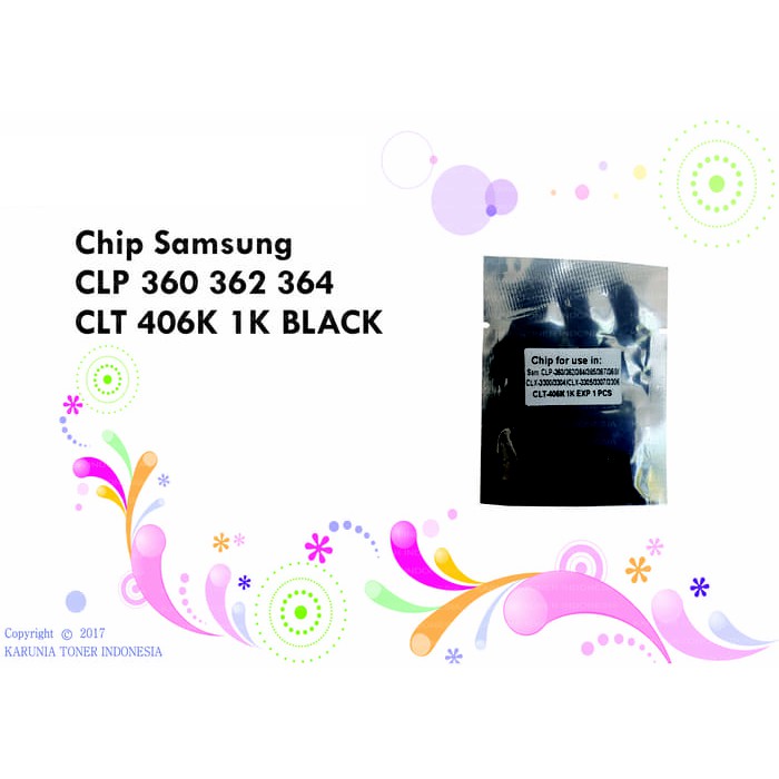 Chip Toner Samsung CLP360 362 364 365 CLX3305 3307 3306 CLX406B 406C BLACK