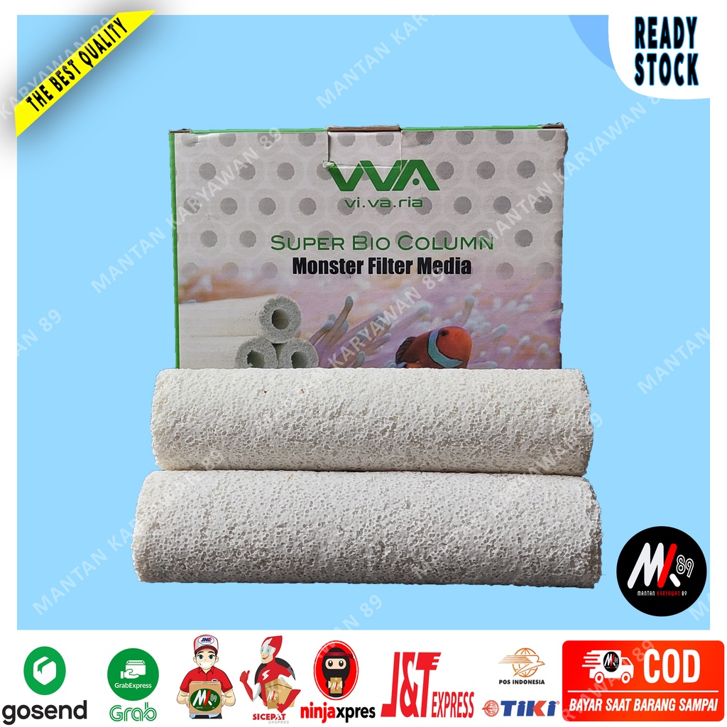 VIVARIA Super Bio Column Media Filter Rumah Bakteri Aquarium Premium Kualitas Import Menurunkan Ammo