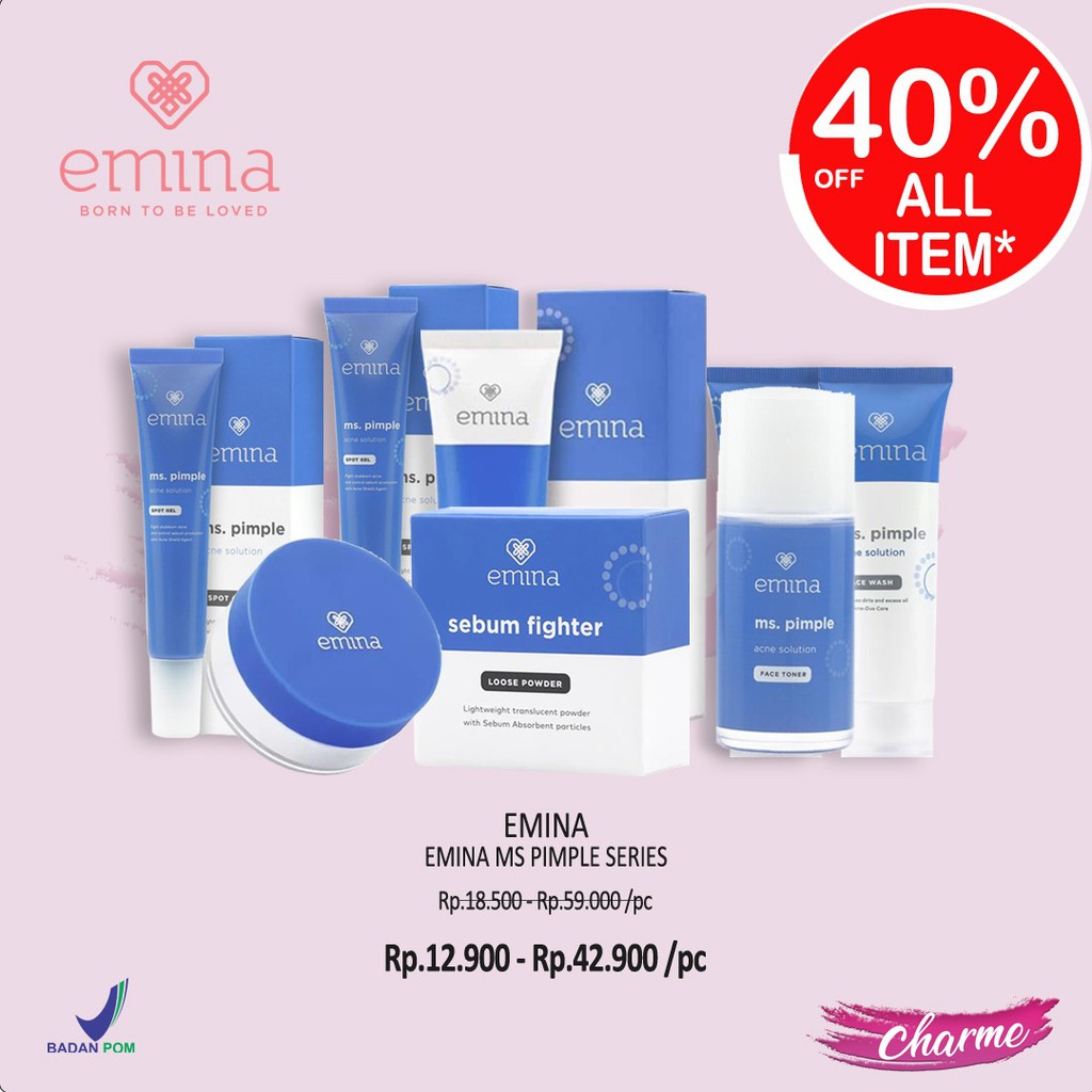 (READY&amp;ORI) Emina Ms Pimple Acne Solution Spot Gel/Facial Wash/Moisturizing/Toner/Loose Powder