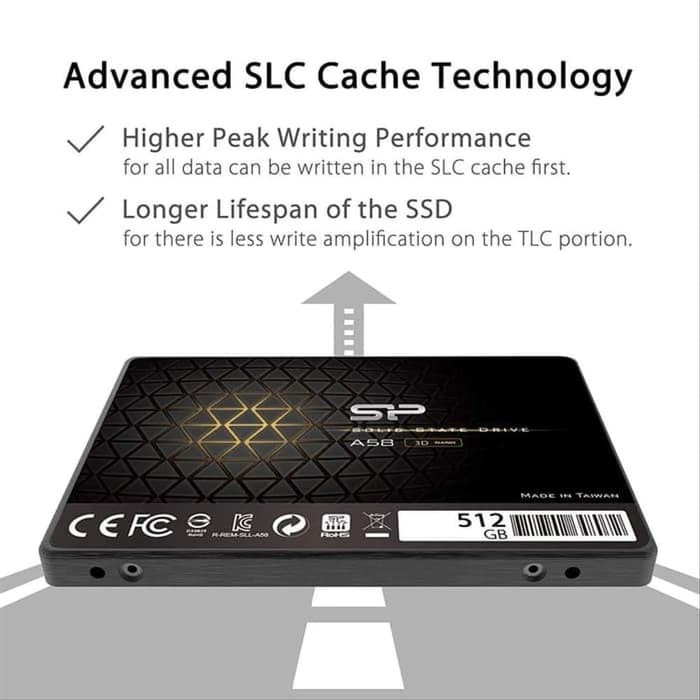 Silicon Power A58 SSD 512GB 3D NAND SATA III 2.5inch