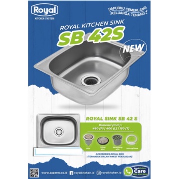 Royal Kitchen Sink SB 42 S Wastafel Dapur Bak Cuci Piring Stainless Steel 304