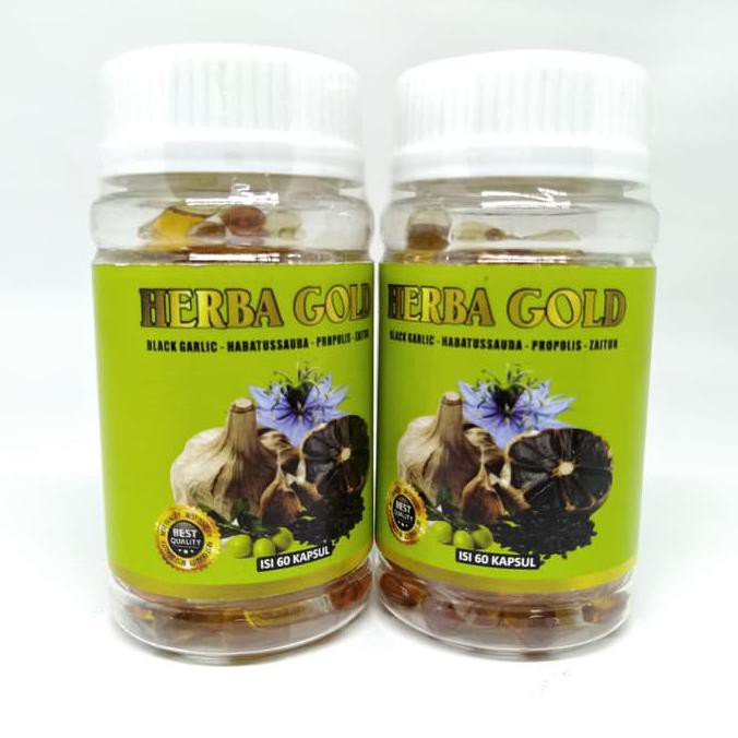 [BISA BAYAR DITEMPAT] Kapsul Herba Gold - Black Garlic + Habbatussauda + Propolis + Zaitun PRODUK