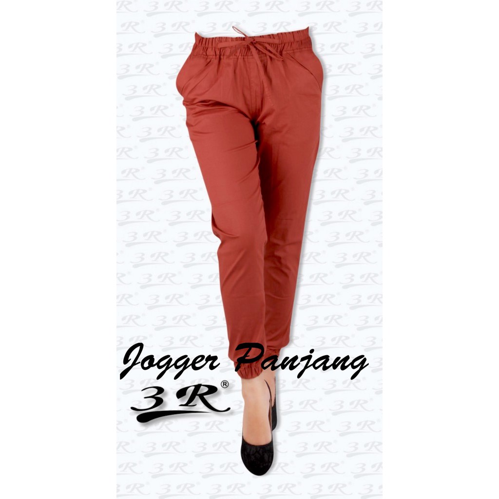 3R Jogger  Panjang Wanita  Celana  Joger Pants bahan  Katun  