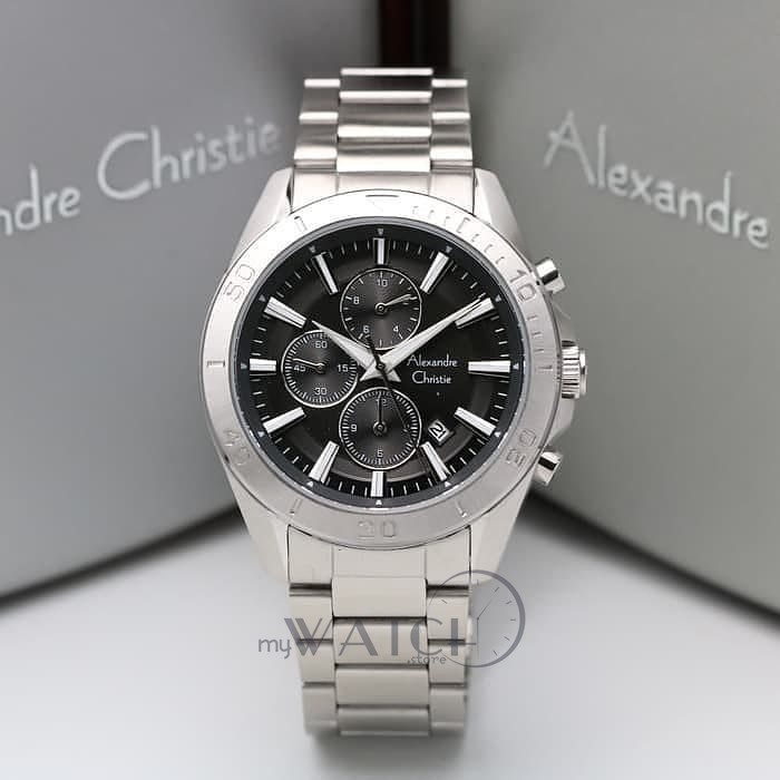 Jam Alexandre Christie Pria AC 6525 Original Silver Black
