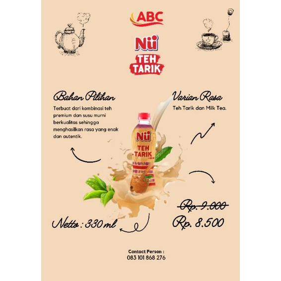 

Nu Teh Tarik Minuman Kemasan 330 ml