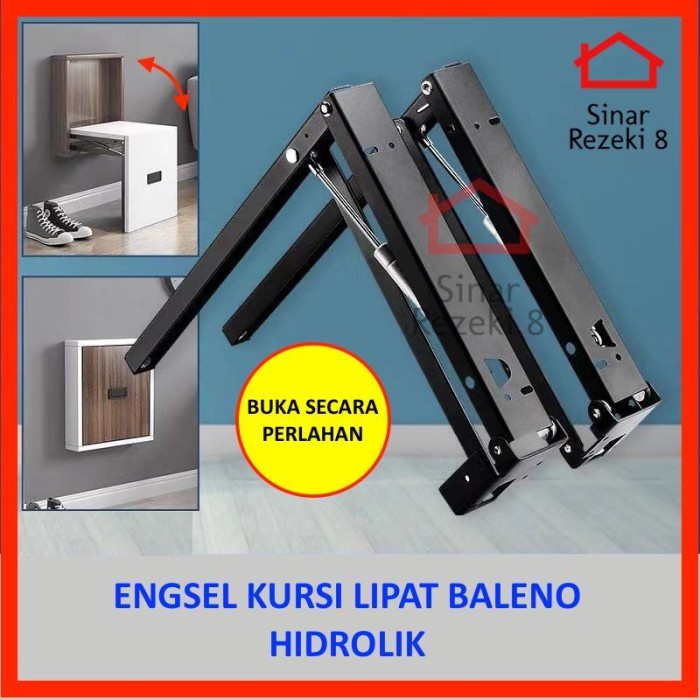 Engsel Kursi Lipat HIDROLIK / Dinding Lemari Sepatu Tarik Hemat Ruang