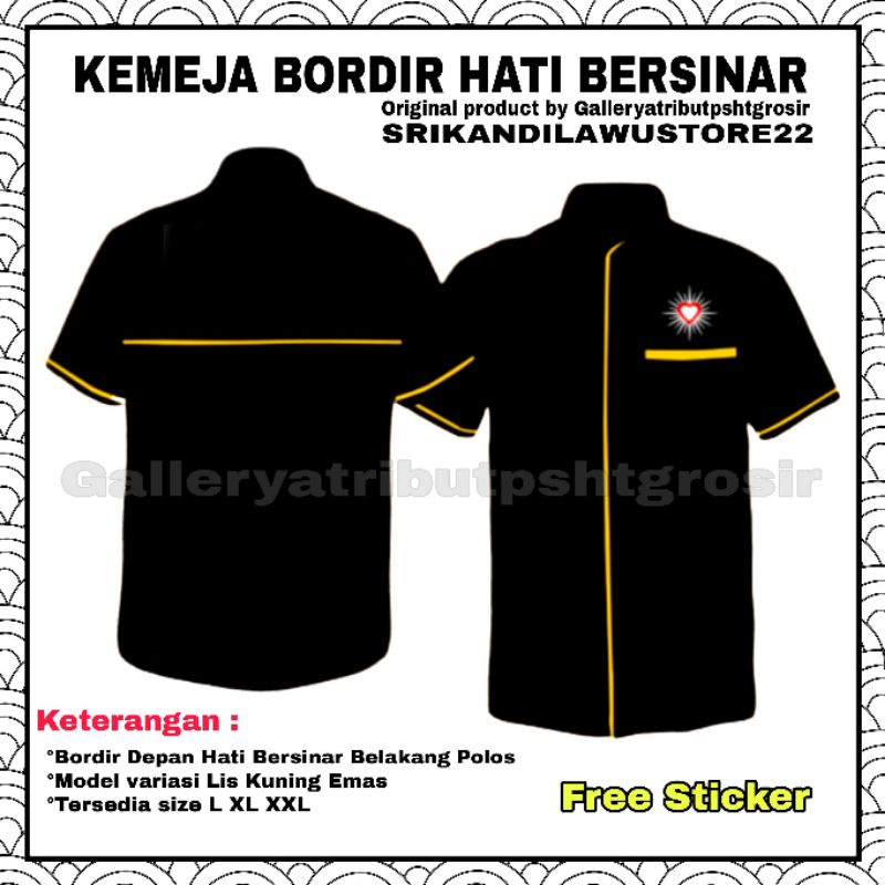 Kemeja Bordir Terate Kemeja PSHT Kemeja Nagata Kemeja Pendek Kemeja Pria Kemeja Kasual Hem Simpel He