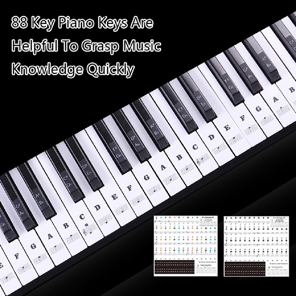 Stiker Nama 54 / 61 / 88 Kunci Untuk Piano Keyboard Elektronik