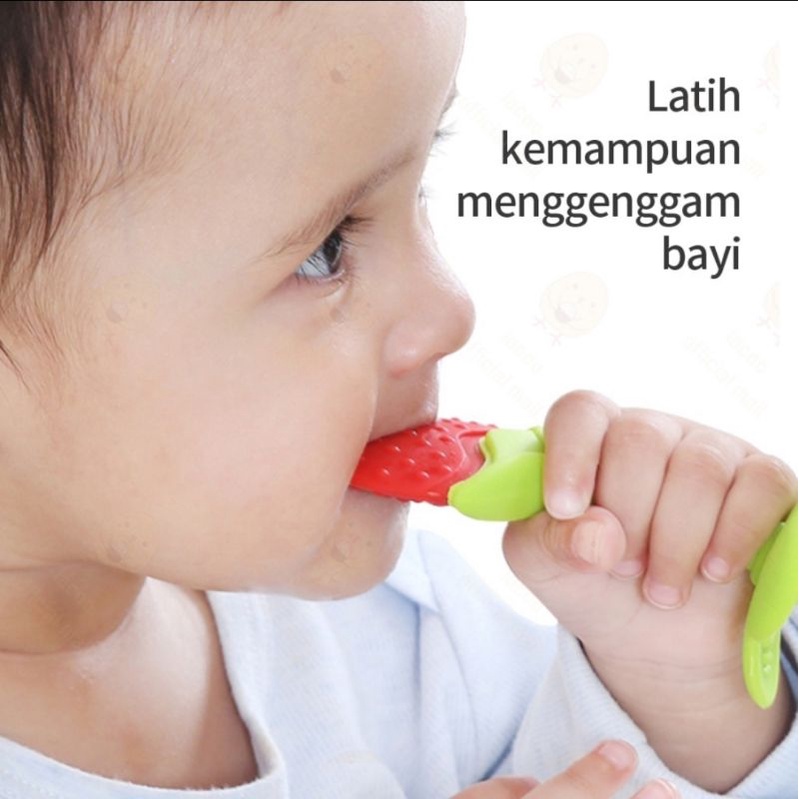 Teether Bahan Silikon Gigitan Bayi  Bentuk Buah mainan gigi baby