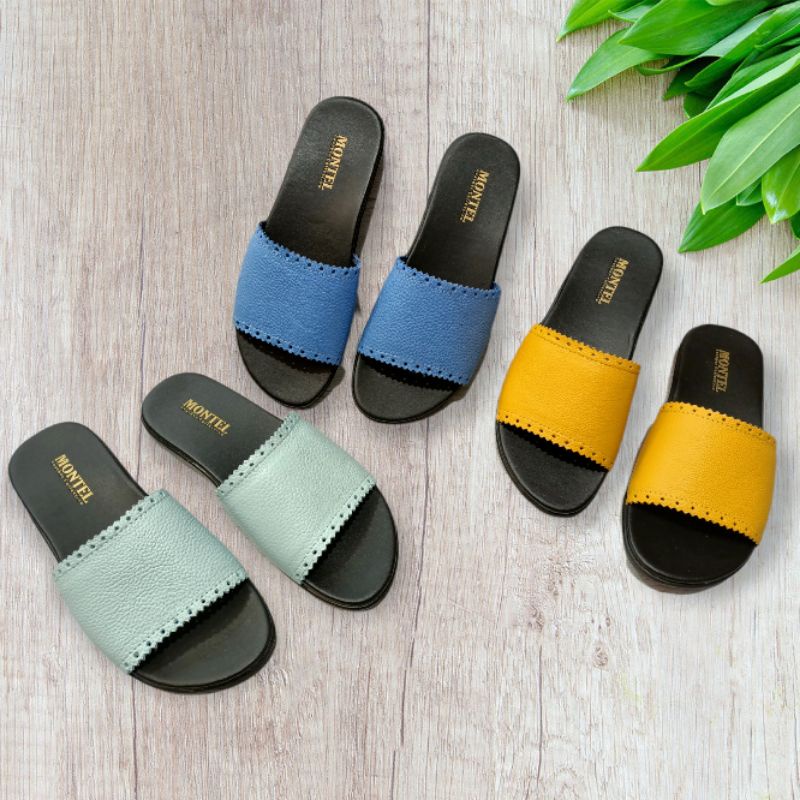 Sandal kulit wanita / sandal kulit asli garut / sandal teplek kulit