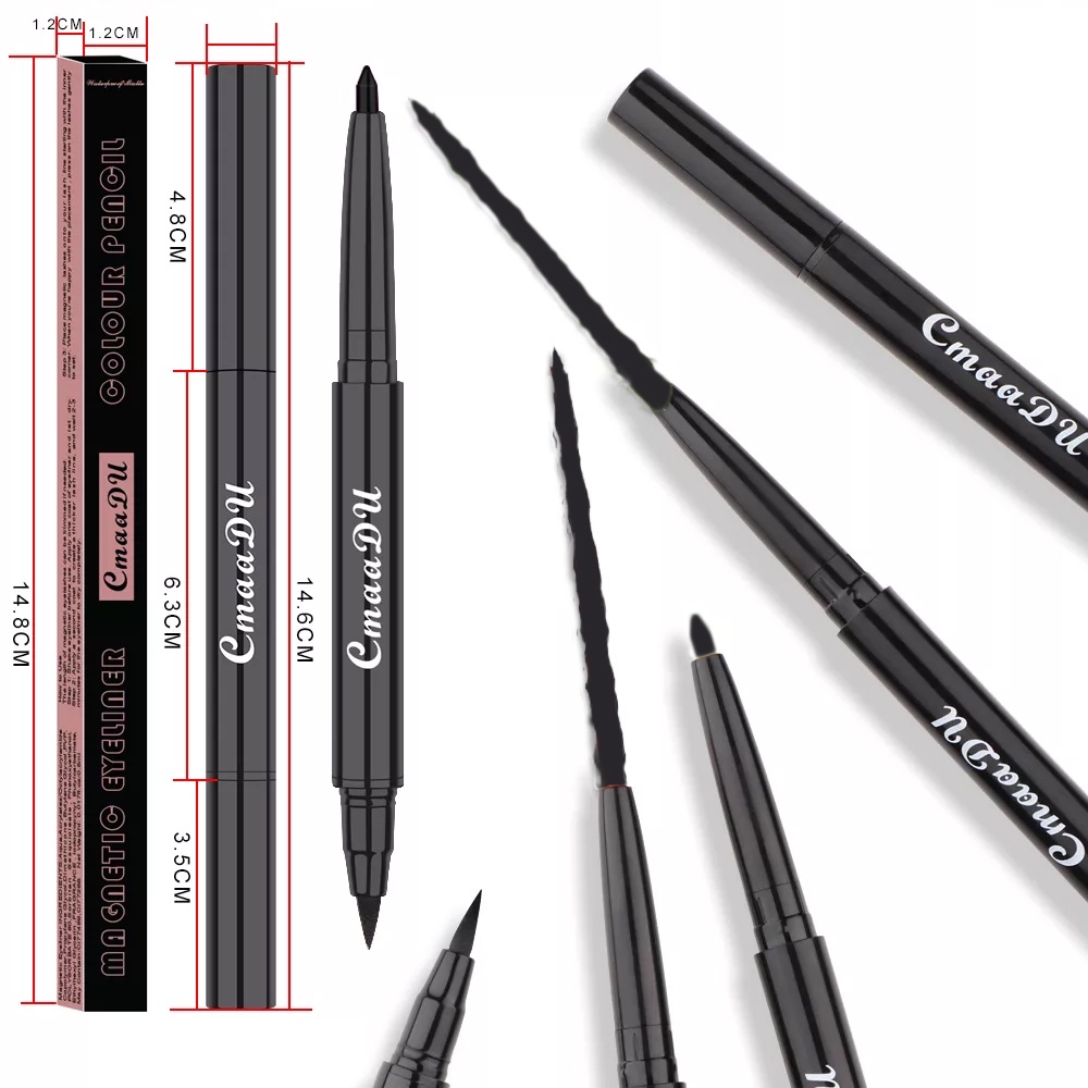 CMAADU 2 In 1 Magnetic Eyeliner Pencil Eyeliner Gel Pen Set Vegan Tahan Lama Waterproof