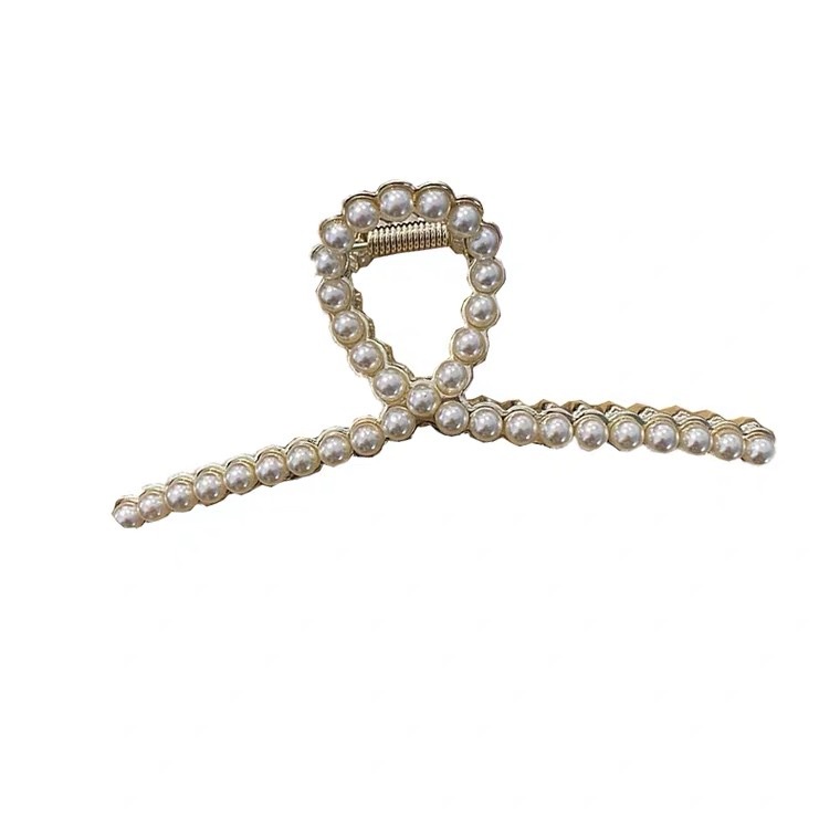 Jepit Rambut Bentuk Hiu Aksen Mutiara Besar Gaya Korea