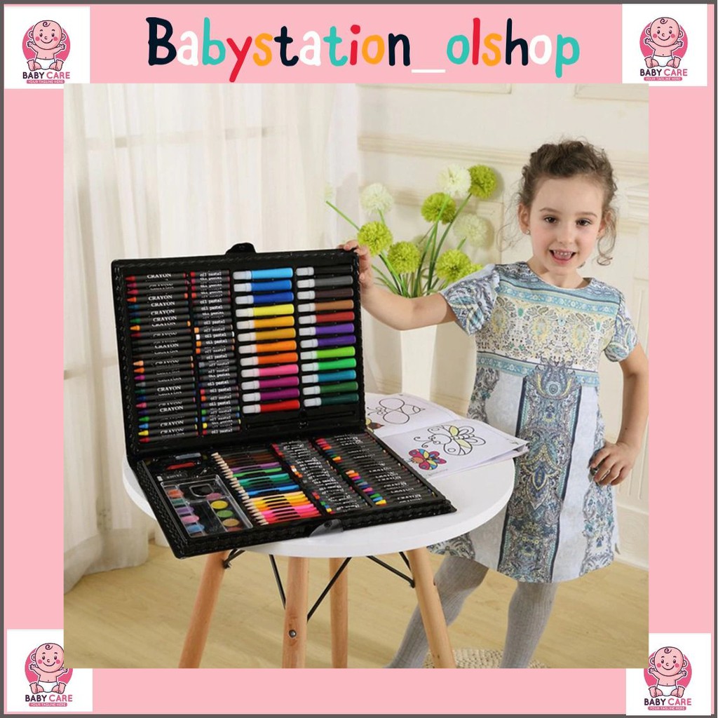 

BABYSTA11A179 - 150 Pcs set Anak Menggambar Lukisan Warna Air Pena Crayon Oil Pastel Paint Sikat