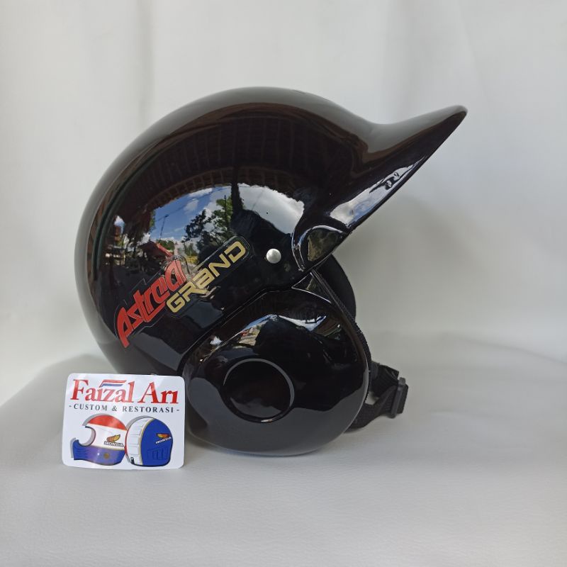 Helm Astrea Grand Baseball Hitam glossy