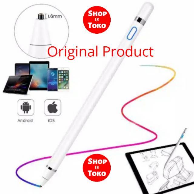 Stylus pen runcing samsung / android / pad / tab / touchscreen easy to write and drawing rechargeable