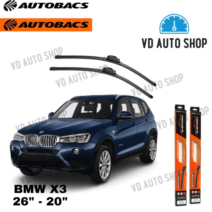 Wiper Mobil BMW X3 26" & 20" Frameless 1 SET Autobacs