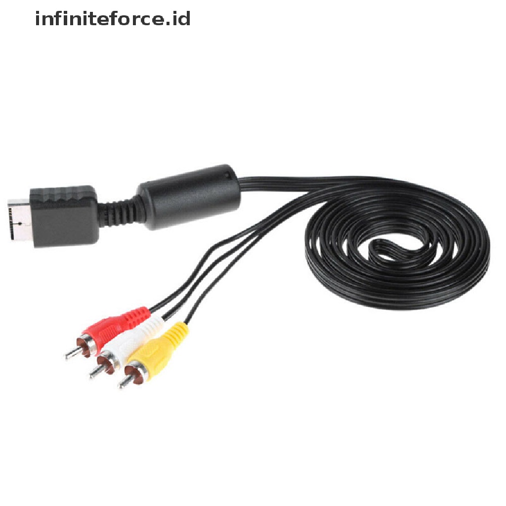 (infiniteforce.id) Kabel Audio Video 3 RCA Flat Untuk Playstation PS PS2 PS3