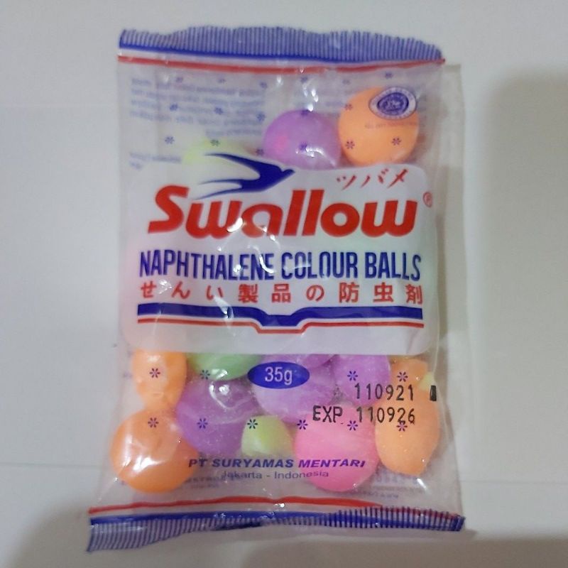 Kamper Swallow Naphtalene Colour Balls / Warna 35g