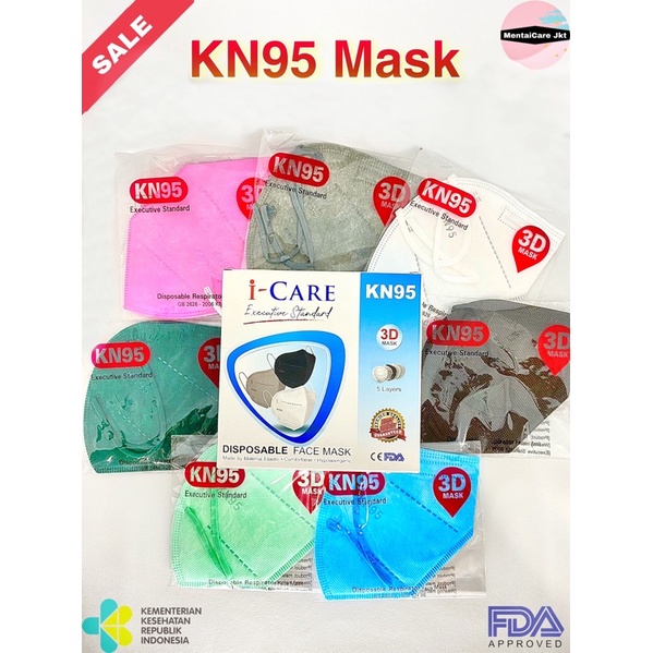 KN95 WARNA icare 5ply mask earloop isi 10pcs i-care surgical mask medical grade