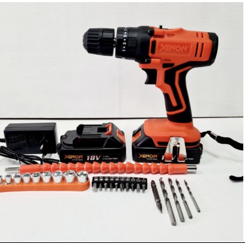 xenon cdid1845 mesin bor beton besi cordless impact drill cdid 1845 18v