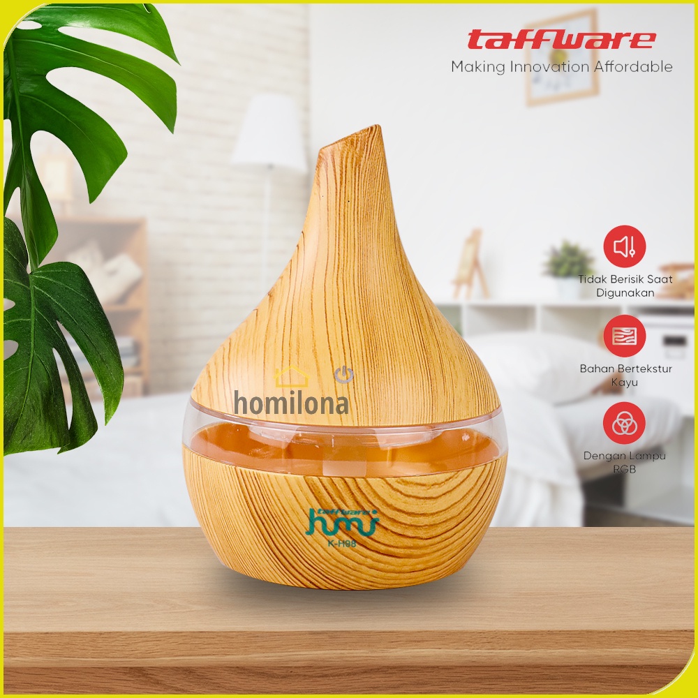 Humidifier Diffuser Aromaterapi LED 7 Color Koleksi Motif Kayu Wood Grain Pelembab Udara  Essential Oil Aromatherapy