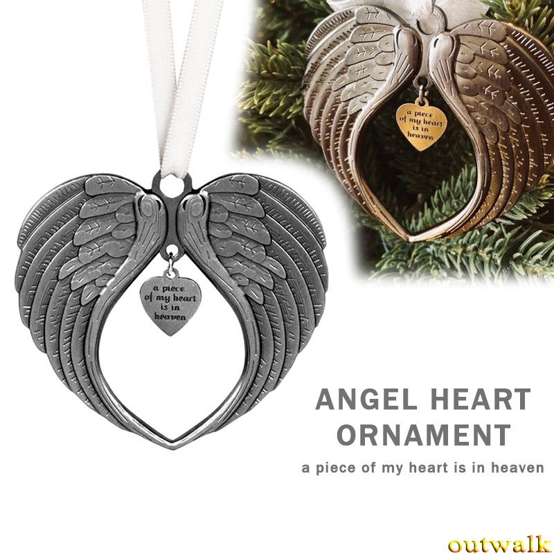 Ornamen Liontin Desain A Piece Of My Heart Is In Heaven Angel Heart Untuk Dekorasi Natal