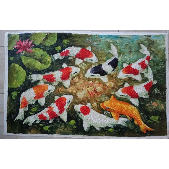 *$*$*$*$] Lukisan ikan koi palet tebal besar
